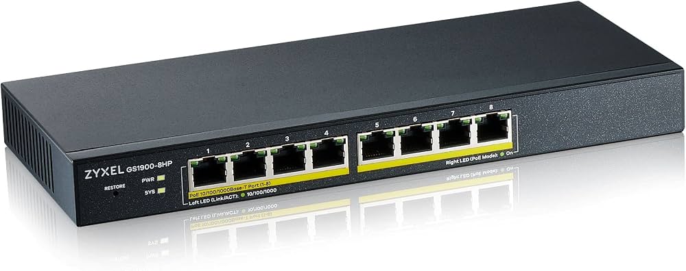 Zyxel GS1900-8HP 8-Port Gigabit Smart Managed PoE+ Switch